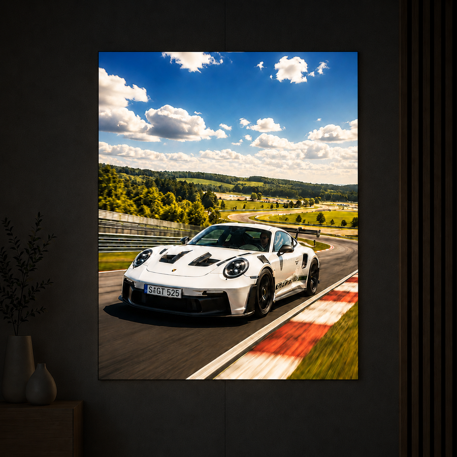 911 GT3 Leuchtbild – Hinterleuchtetes Gemälde mit LED-Panel